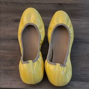 J. Crew Yellow Ballet Flats with Elastic Trim